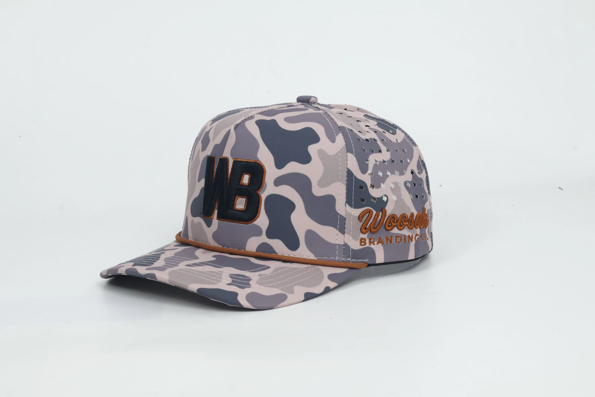 WB LOGO SMOKE-BRUSH CAMO SNAPBACK HAT