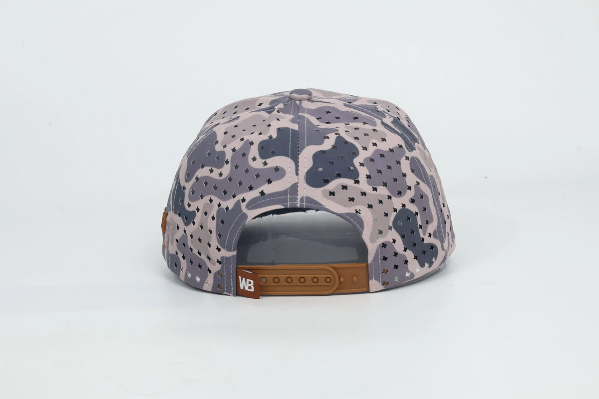 WB LOGO SMOKE-BRUSH CAMO SNAPBACK HAT