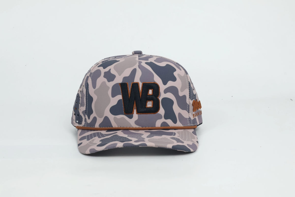 WB LOGO SMOKE-BRUSH CAMO SNAPBACK HAT