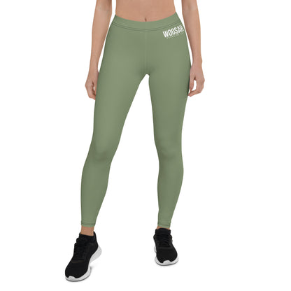 Military Green Ladies Woosah Logo Leggings