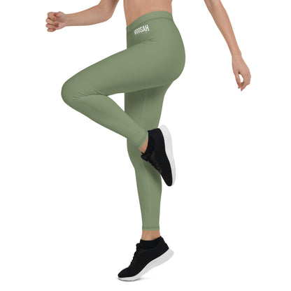 Military Green Ladies Woosah Logo Leggings