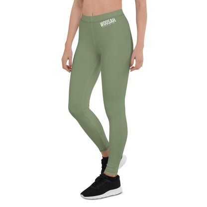 Military Green Ladies Woosah Logo Leggings