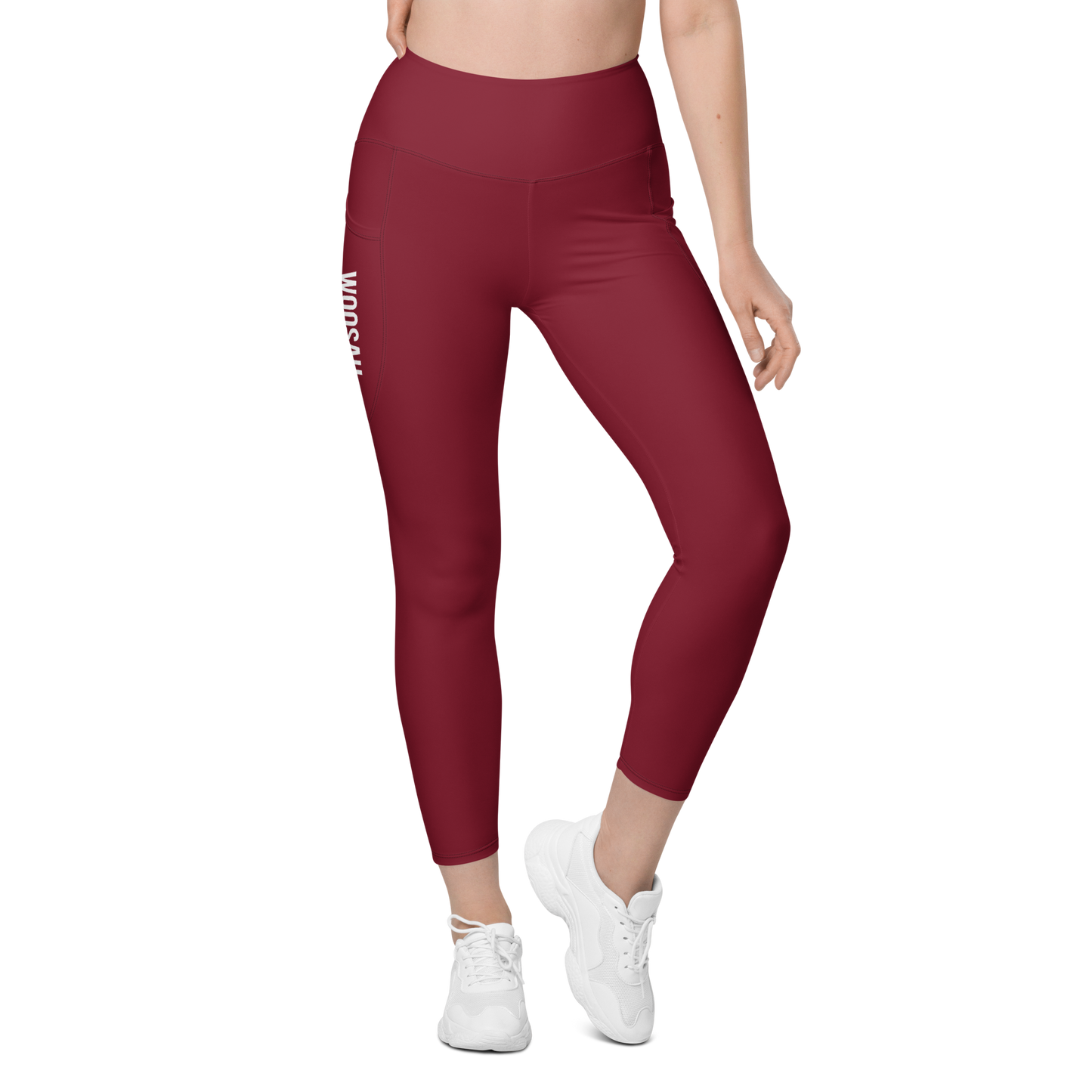 Woosah Logo Maroon Leggings with pockets