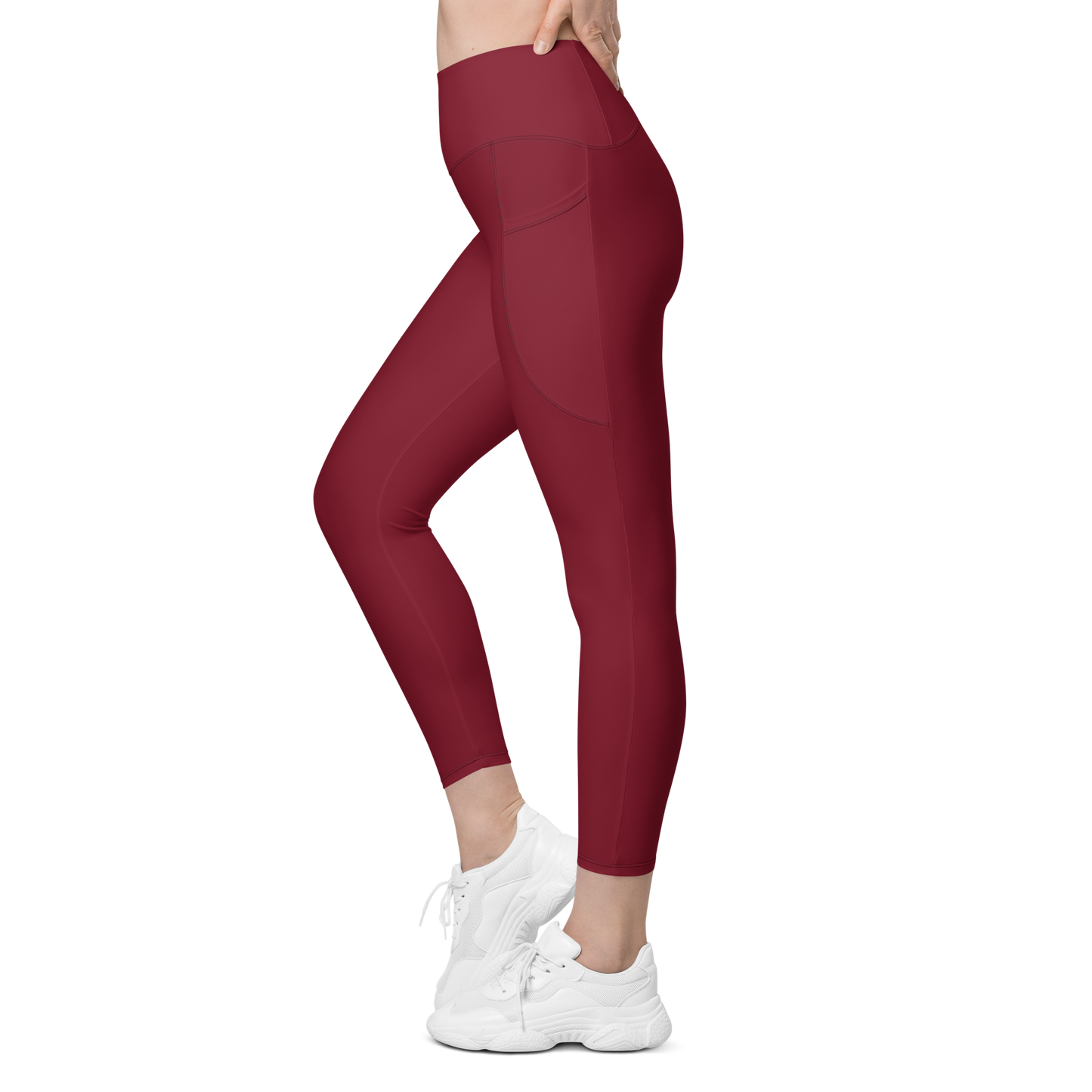 Woosah Logo Maroon Leggings with pockets