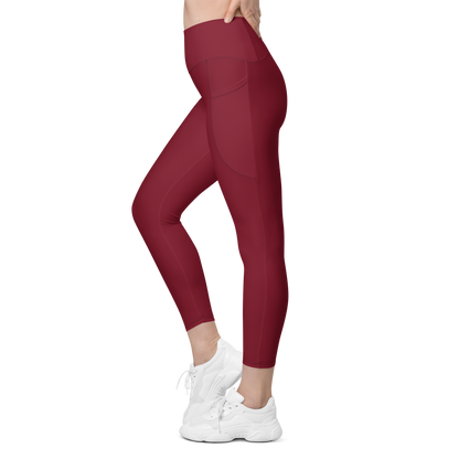 Woosah Logo Maroon Leggings with pockets