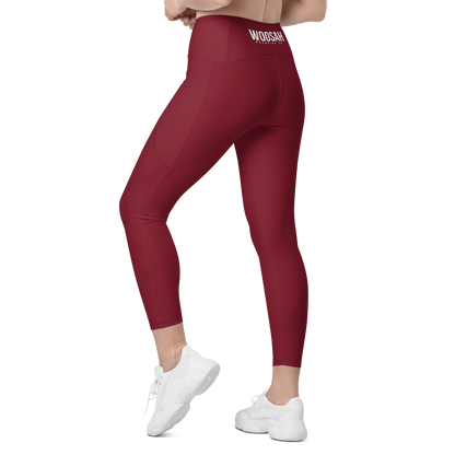 Woosah Logo Maroon Leggings with pockets