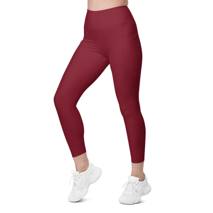 Woosah Logo Maroon Leggings with pockets