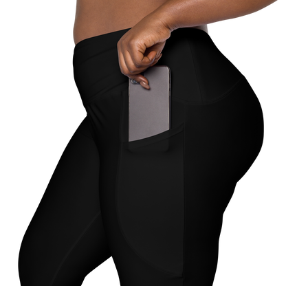 Woosah Logo Black Leggings with pockets