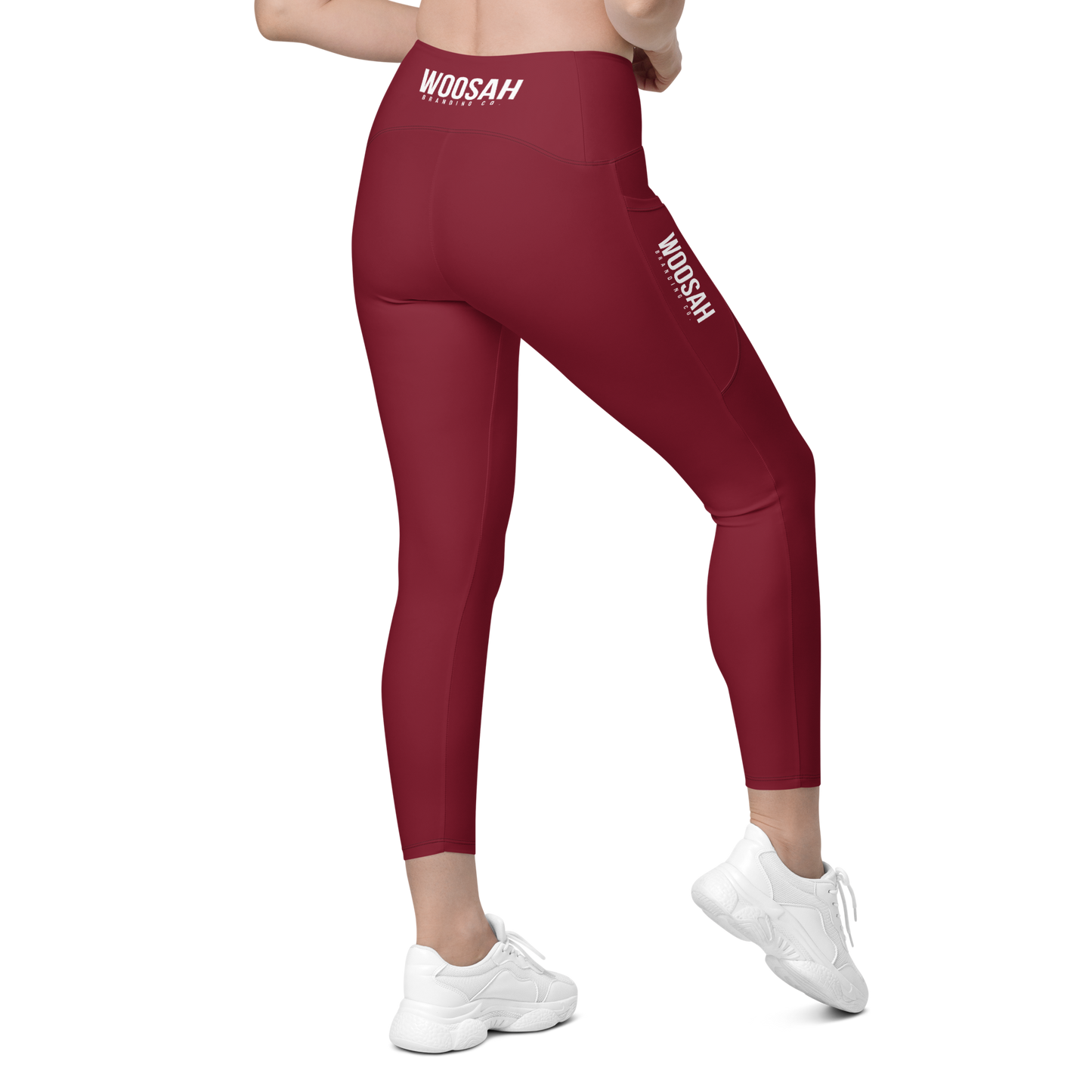 Woosah Logo Maroon Leggings with pockets