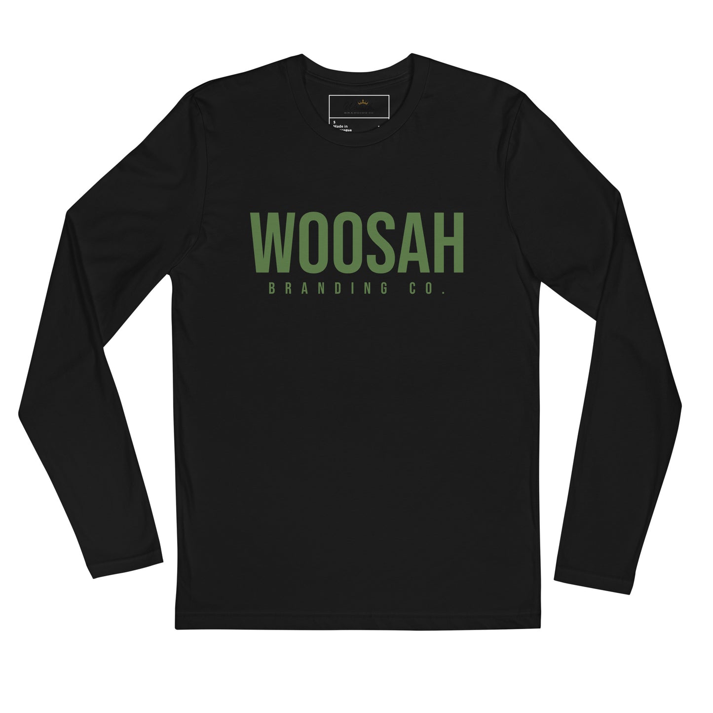 Woosah Logo Long Sleeve Fitted Crew