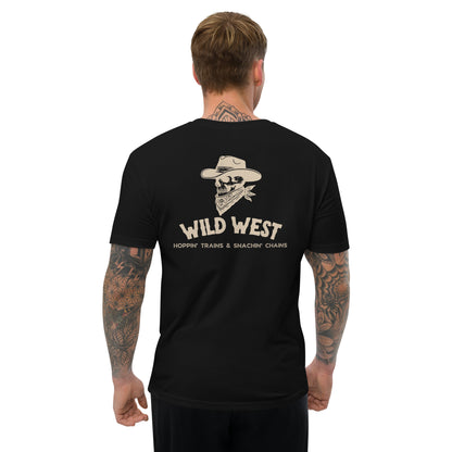 Wild West Train Bandit Fitted Cotton T-Shirt