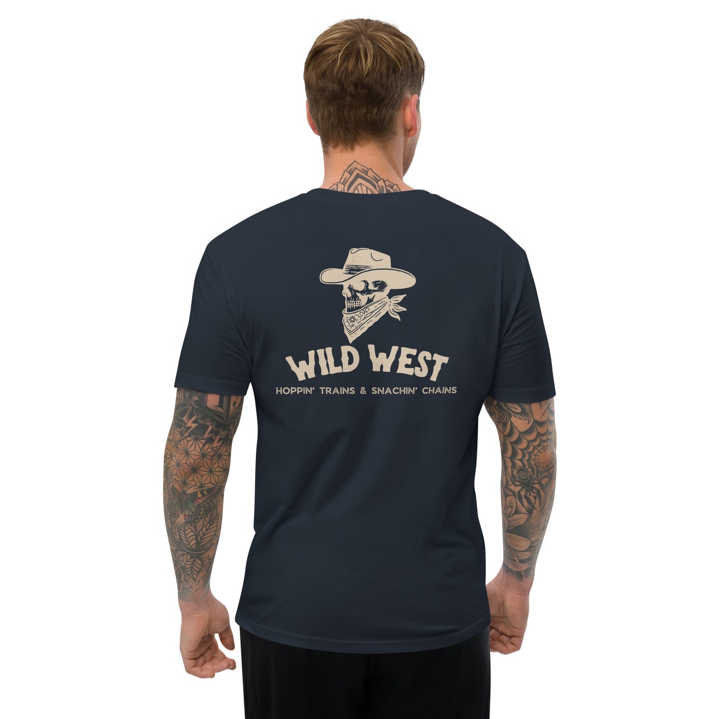 Wild West Train Bandit Fitted Cotton T-Shirt