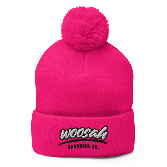 Woosah Paint Logo Pom-Pom Beanie