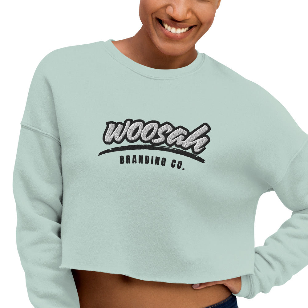 Woosah Paint Logo Fleece Crop Sweatshirt