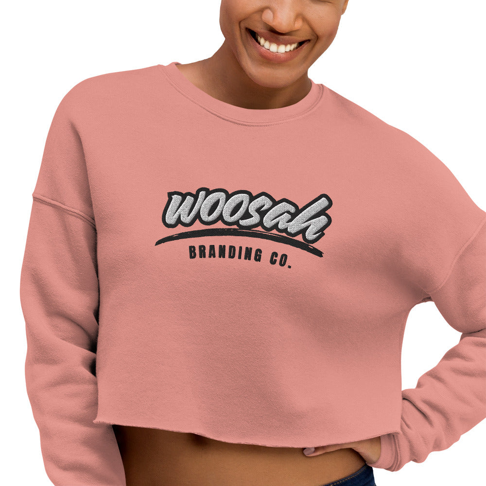 Woosah Paint Logo Fleece Crop Sweatshirt